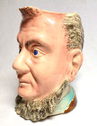 Antique Young Paul Kruger French Majolica Pitcher Attr  Sarreguemines Face Jug