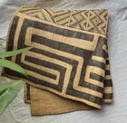 Antique Tribal Traditional African Kuba Cloth Raffia Textile Embroidered