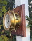 Vintage 1951 Seth Thomas Helsman Solid Brass Ship s Bell Wall Clock - See Video