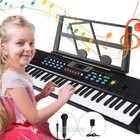 61 Electronic Portable Digital Piano Keyboard For Beginners Kids W  Mic   Stand