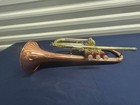 Vintage C g  Conn Director Cornet 3 Valve Copper Bell Brass Instrument W  Case