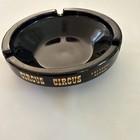 Vintage Circus Circus Ashtray Black Glass 4 75    80s 90s Las Vegas Nevada Casino