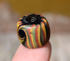 Antique Venetian Lampwork Semi Feathered Italian Stripe Eye Bead  African Trade