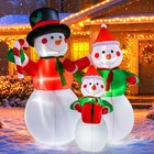 6ft Christmas Inflatable Snowman Family Decorations Blow Up With Rotating Lights