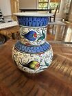 Antique Iznik Turkish Middle Eastern Pottery Glazed Faience Art Vase Flowers