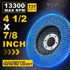 4 5  4-1 2  Zirconia Flap Discs For Angle Grinder 40 60 80 120 Grit T27 Wheels