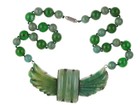 C1940 s Mexican Sterling Carved Hardstone And Bakelite Necklace