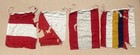 Lot Of  4   Authentic Vintage Nautical Signal Flags Maritime Ship Weathered Red
