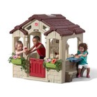 Kids Playhouse Outdoor Child Toddler Plastic Cottage Play House Toy W  Fireplace