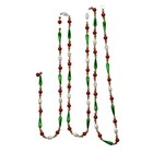 Ksa 9  Gold  Red  Green   White Round Bead W water Drop Beaded Garland H0262
