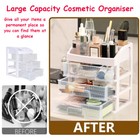 Cosmetic Makeup Organizer Box Vanity Display Case Storage With 3 Drawers Jewelry