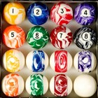 Iszy Billiards Pool Table Billiard Ball Set Marble swirl Style