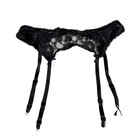 Vintage Vtg Glydons Black Lace Whimsygoth Garter Belt Womens Medium