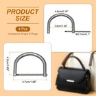 4pcs 1-1 2  D-rings Screw In Shackle Horseshoe U Shape D Ring Black