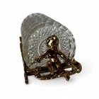Vintage Brass Gold Cherub Coaster Stand Holder W  Glass Coasters