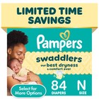 Pampers Swaddlers Diapers  Newborn  84 Count And Pampers Sensitive Baby Wipes 6-
