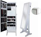 Chic Full Length Mirror      Jewelry Organizer - Black  Led Light       Keylock      