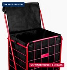 Folding Grocery Basket Cart Shopping Wheel Large Utility Laundry18 x15 x24  bag 