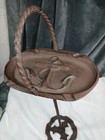 Cast Iron Ashtray Stand 27 In Ornate Base Removable Bowl Rust Patina