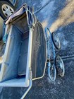 Vintage 50-60s Baby Stroller Pram Carriage Blue And White