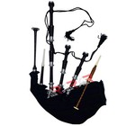 Scottish Great Highland Bagpipes Silver Mounts Black Sheesham Wood Tutor Book