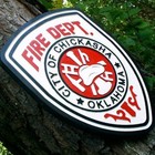 Chickasha Fire Department Routed Wood Carved Plaque Patch Sign Custom