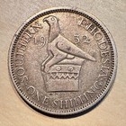 1932 Southern Rhodesia Shilling George V Silver Original Surfaces
