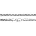925 Sterling Silver Dia Cut Rope Chain Necklace 4mm  080 Gauge 
