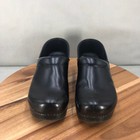 Dansko Leather Clogs Comfort Slip On Nursing Shoes Black Cushioned Size 7   37