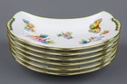 New Set Of Six Herend Queen Victoria Crescent Plates  6 Pieces   530-0-00 vbo