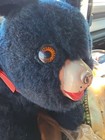 Vintage Rubber Face Black Bear Plush Made In Usa 13  Red Collar Stuffed Animal