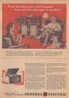 1945 Vintage Print Ad General Electric Radio Phonograph Console Home Audio Mcm