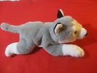 Fao Schwarz Plush Wolf Husky Dog Gray Stuffed Animal Blue Eyes Soft Floppy