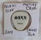 Motley Crue Nikki Sixx Tour Issued Guitar Pick 2009 Saints Tour North America