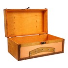  Vintage Wooden Storage Box Wood Treasure Chest With Lid Lock Retro Decorative