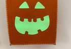 Pottery Barn Kids Glow In The Dark Pumpkin Felt Halloween Treat Bag Orange  401