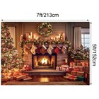 10x8 Ft Colorful Christmas Fireplace Photography Backdrop Photo Studio Props