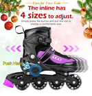 Kids Inline Skates 4 Size Adjustable With Light Up Wheels For Beginner Boy girl