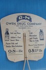 Vintage Hand Held Advertising Fan  Good Shape  Advertising For Owen Drug Company