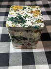 Made In England Square Floral Covered Tin