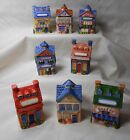 Vintage 8 Houses Spice Jars Village By Avon  no Rack 