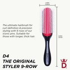 Denman D4 9 Row Hair Brush For Thick Curly Hair Detangling Styling And Smoothing