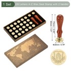 26 Letters A-z Alphabet Wax Seal Stamp Kit  Vintage Sealing Stamp With 2pcs W   