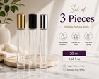 3pcs 20ml Refillable Glass Perfume Spray Bottles Fine Mist Atomizer Travel Set