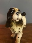 Vintage Glazed Porcelain Brown   White Figure Cocker Spaniel Dog  Good Color
