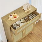 31 5   Sideboard Buffet Cabinet With Storage Drawer 2-doors Accent Cabinet