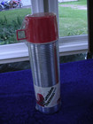  b Vintage Thermos King Ribbed Silver Aluminum  Red Cup Model 2484 New Sealed