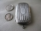 Antique Chatelaine Art Nouveau Floral German Silver 2 Coin Holder Purse