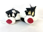 Vintage Sylvester The Cat Looney Tunes Warner Bros Plush Slippers Size L In Box