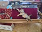 Goody s Metal Cat Chasing Butterfly Brooch Pin On Original Goody s Card